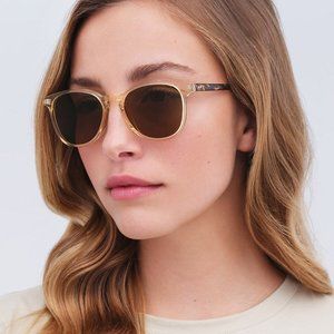 KREWE Oliver Sunglasses, Champagne + Rue Tortoise